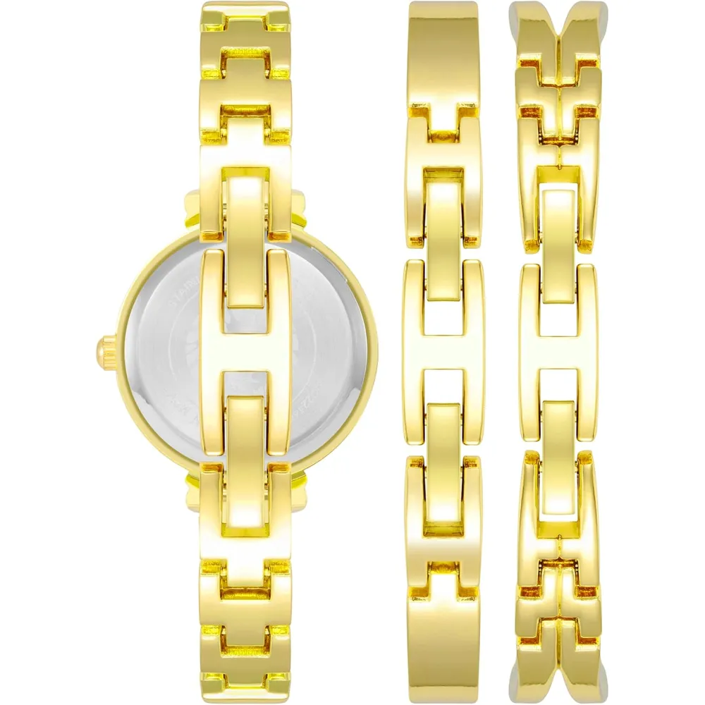 Anne Klein AK/2245 reloj mujer con cristales premium y set de pulseras | 26.5 mm - Dorado/Negro