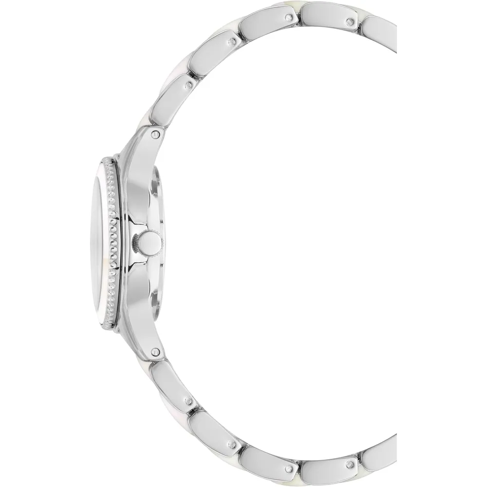 Anne klein AK/3212LPRG reloj de pulsera de resina | 30 mm - Plata/blanco iridiscente