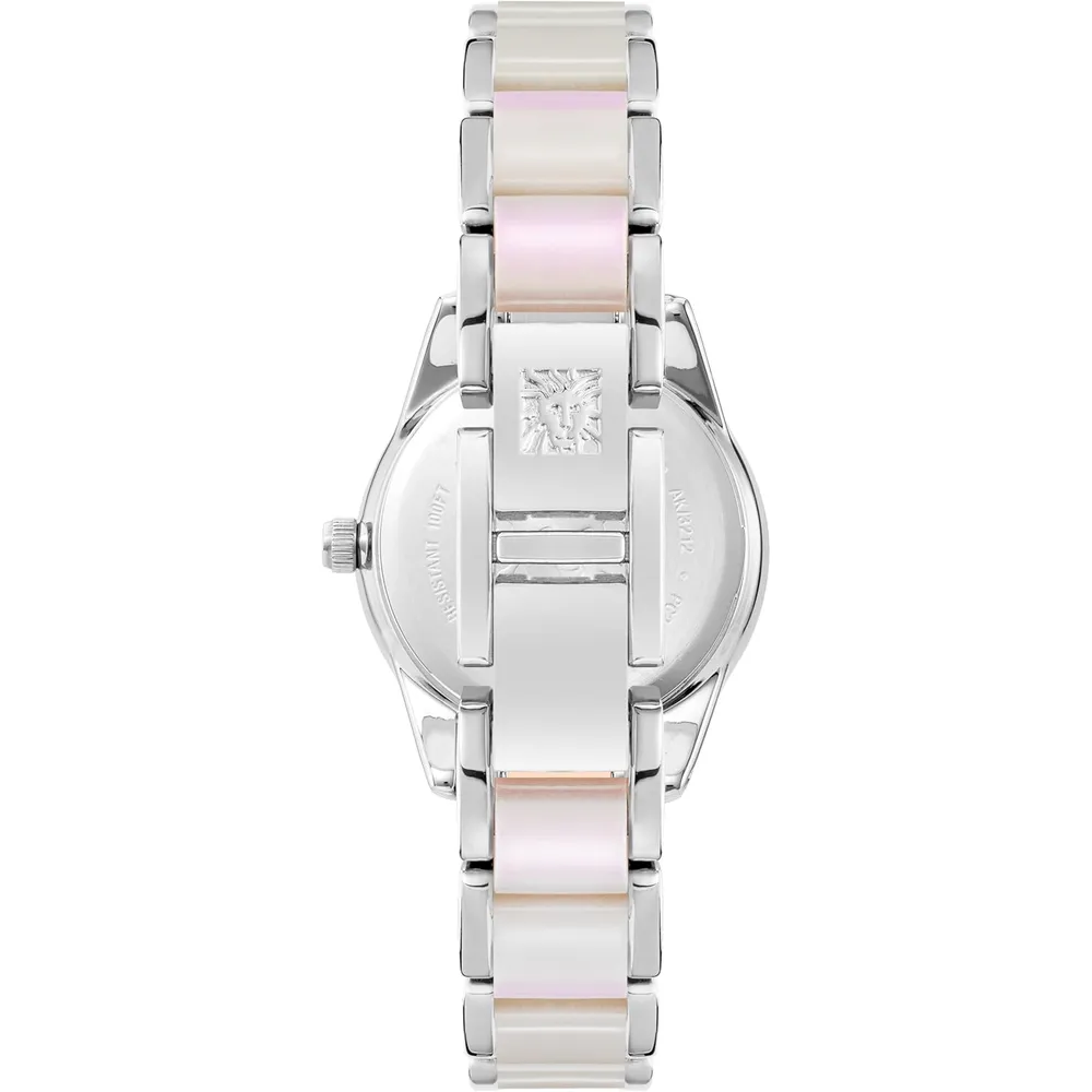 Anne klein AK/3212LPRG reloj de pulsera de resina | 30 mm - Plata/blanco iridiscente