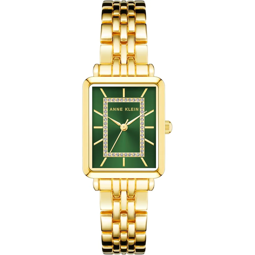 Anne Klein AK/3761SVTT reloj elegante con brillo para mujer | 36.5 mm - Dorado/verde