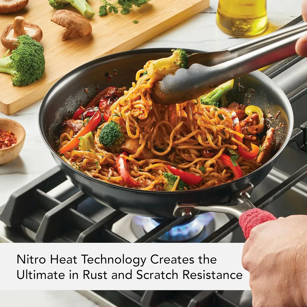 KitchenAid Nitro sartén para freír acero 10 in / 25 cm, mango inox | Negro
