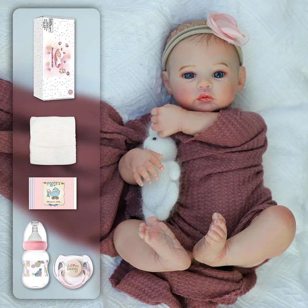 MUÑECA BEBÉ REBORN 18" / 46 CM CON ACCESORIOS | ISADORA