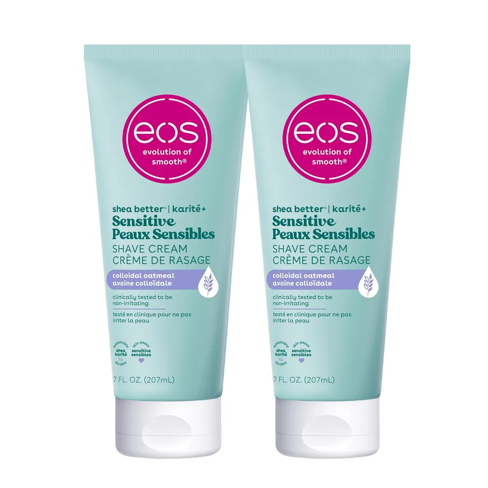EOS Shea Better crema de afeitar pack 2 Fragrance Free | 7 oz / 207 ml