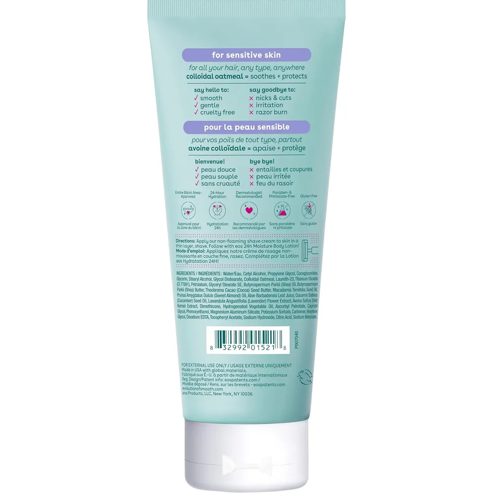 EOS Shea Better crema de afeitar pack 2 Fragrance Free | 7 oz / 207 ml