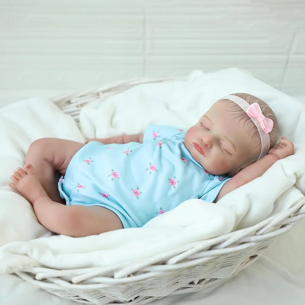 Muñeca bebé reborn ROSALIE 18"/46 cm con accesorios