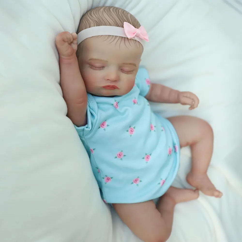 Muñeca bebé reborn ROSALIE 18"/46 cm con accesorios