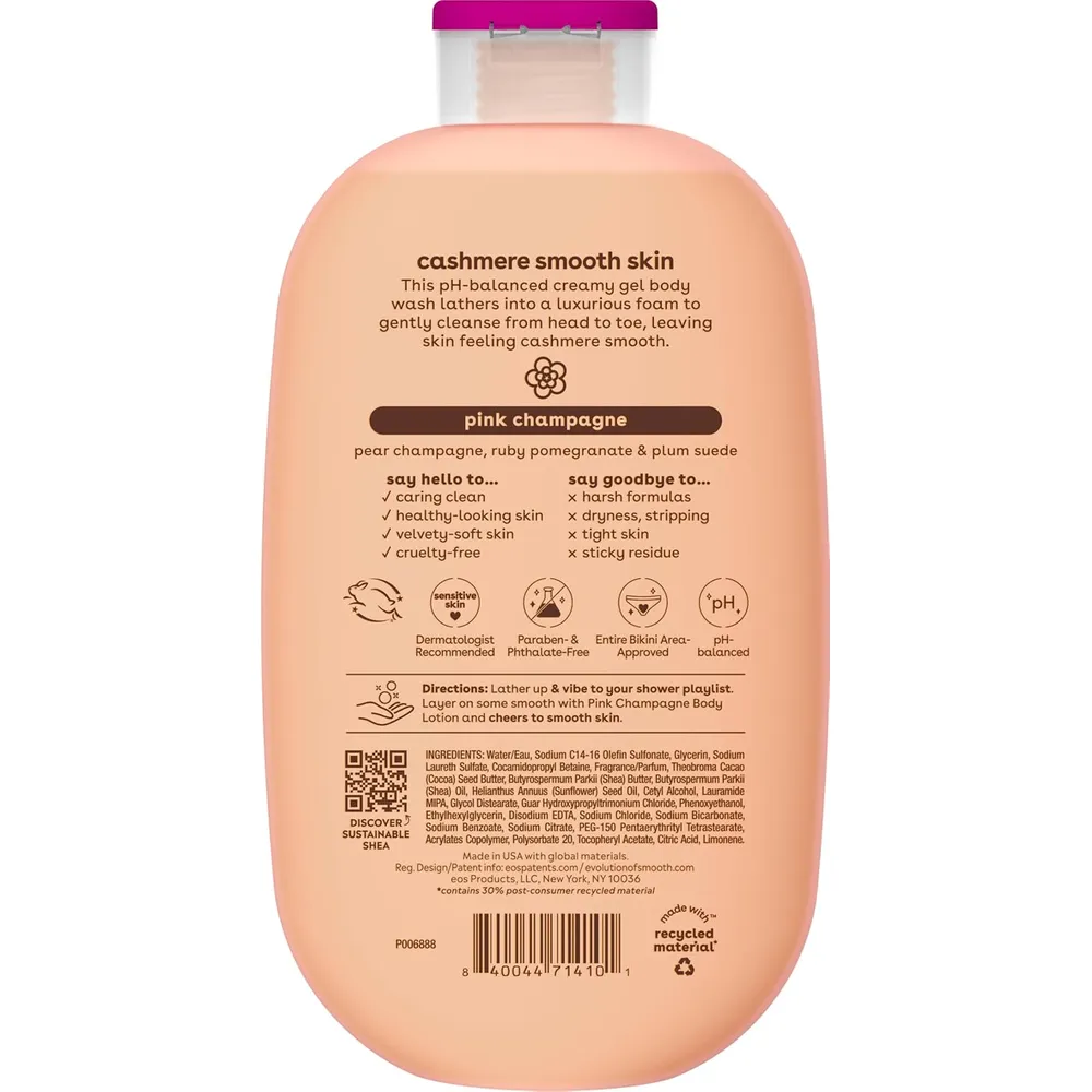 EOS Shea Better Cashmere gel de baño Pink Champagne | 16 oz / 473 ml