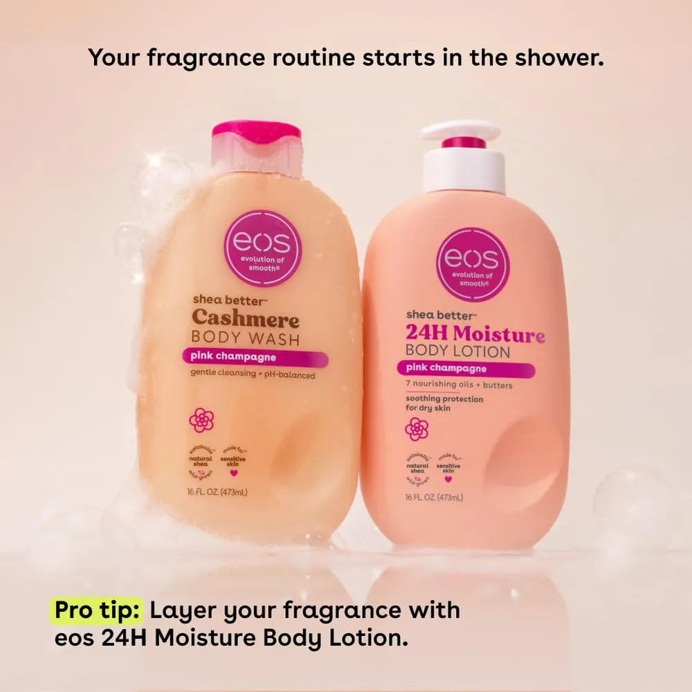 EOS Shea Better Cashmere gel de baño Pink Champagne | 16 oz / 473 ml