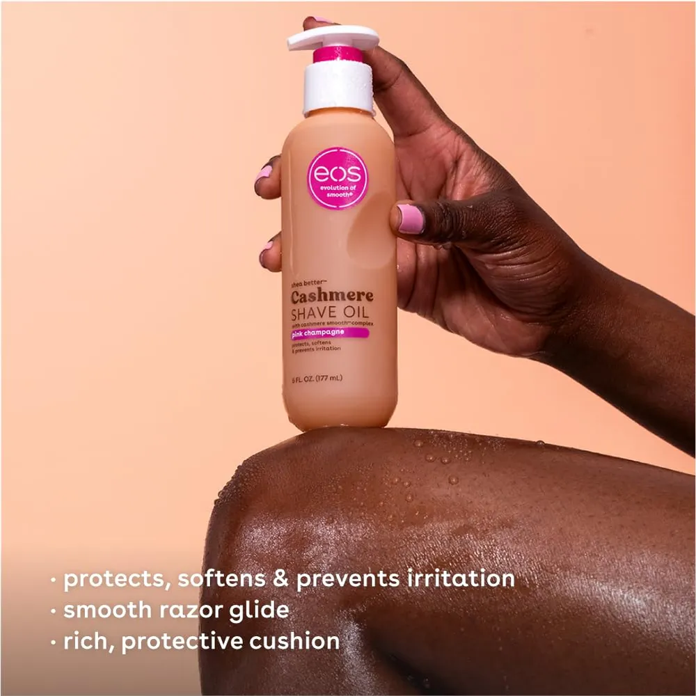 EOS Cashmere aceite de afeitar Pink Champagne | 6 oz / 177 ml