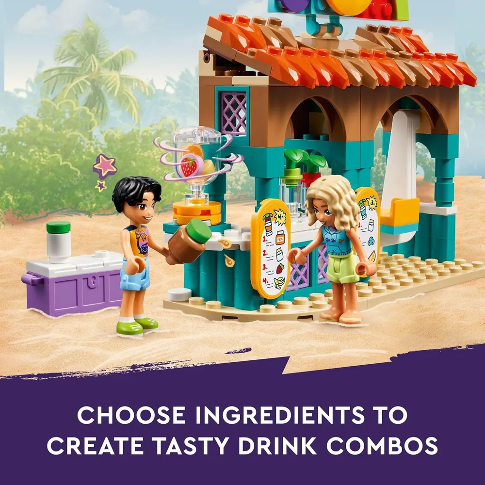Lego Friends Puesto de batidos de playa, incluye mini muñecas, tortuga y accesorios