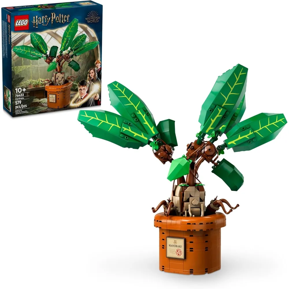 Lego Harry Potter, mandrágora y maceta, set de criatura mágica coleccionable