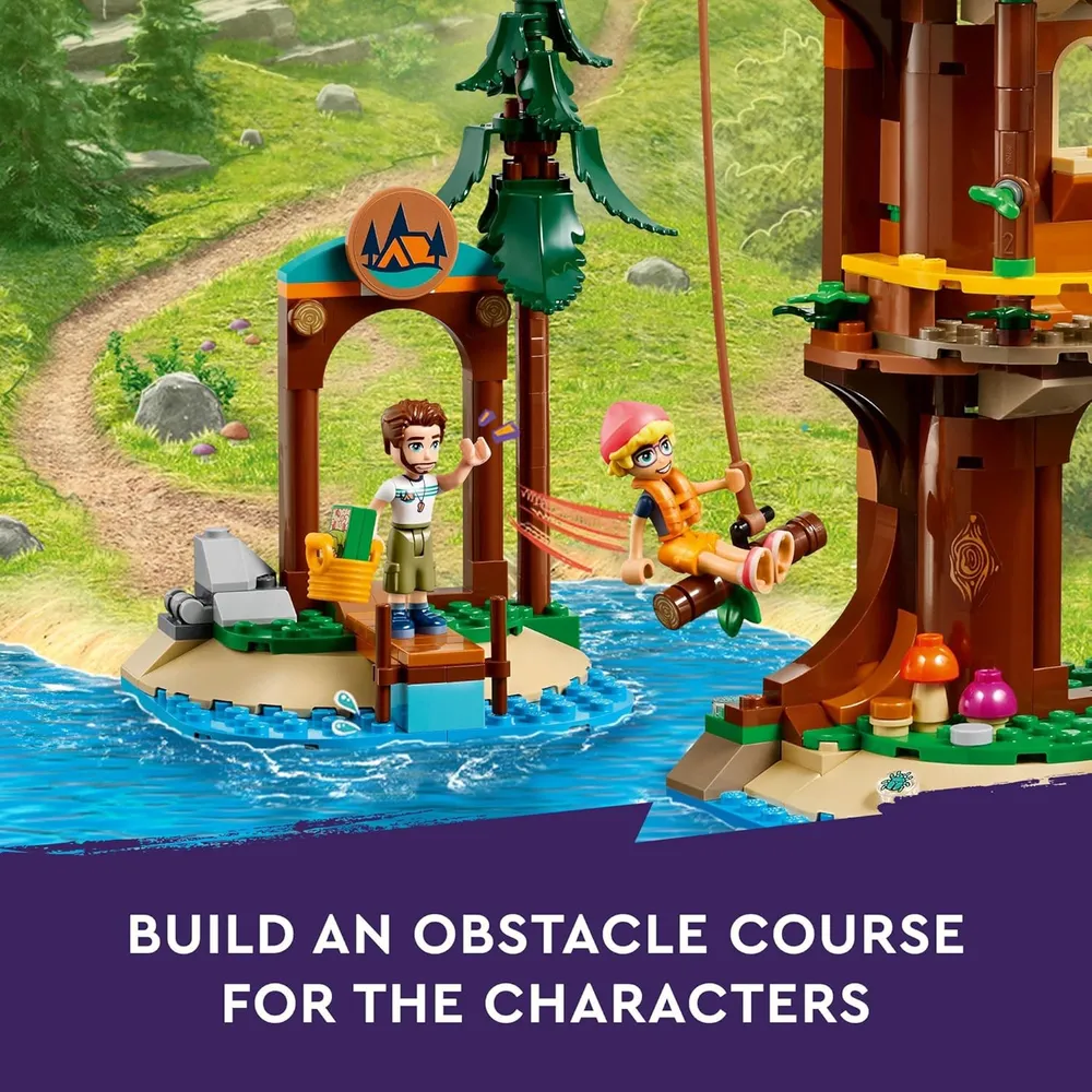 Lego Friends Casa del Árbol, Campamento de Aventuras, incluye mini muñecas y animales