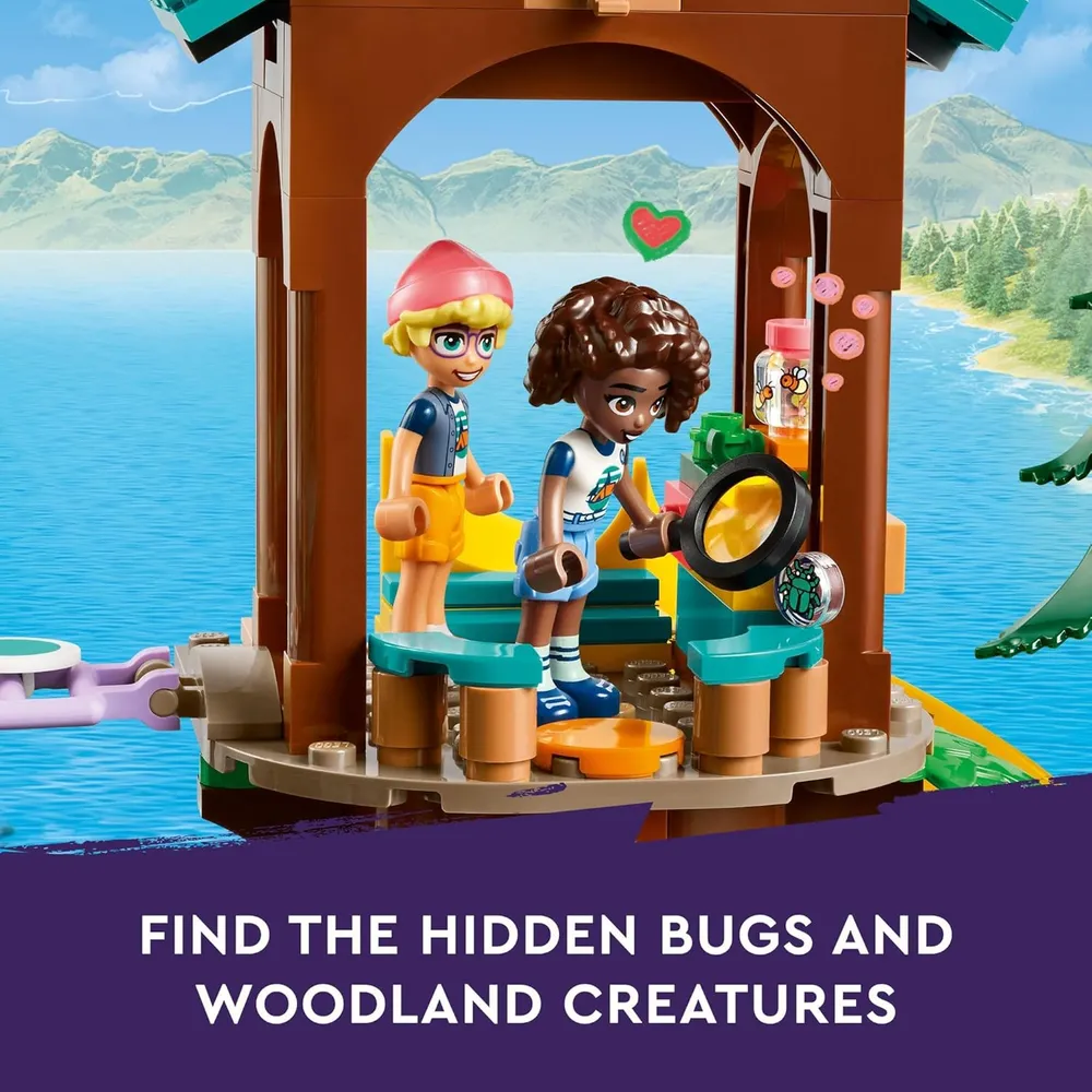 Lego Friends Casa del Árbol, Campamento de Aventuras, incluye mini muñecas y animales