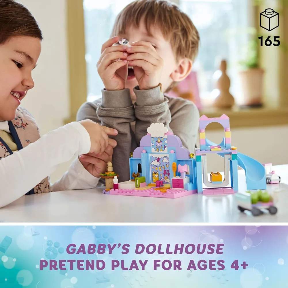 Lego Gabby's Dollhouse, set de juego de mascotas con coche rosa, tobogán y figuras