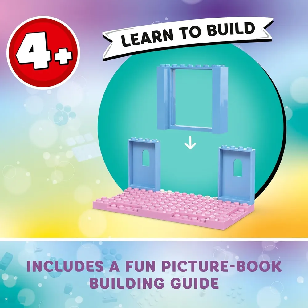 Lego Gabby's Dollhouse, set de juego de mascotas con coche rosa, tobogán y figuras