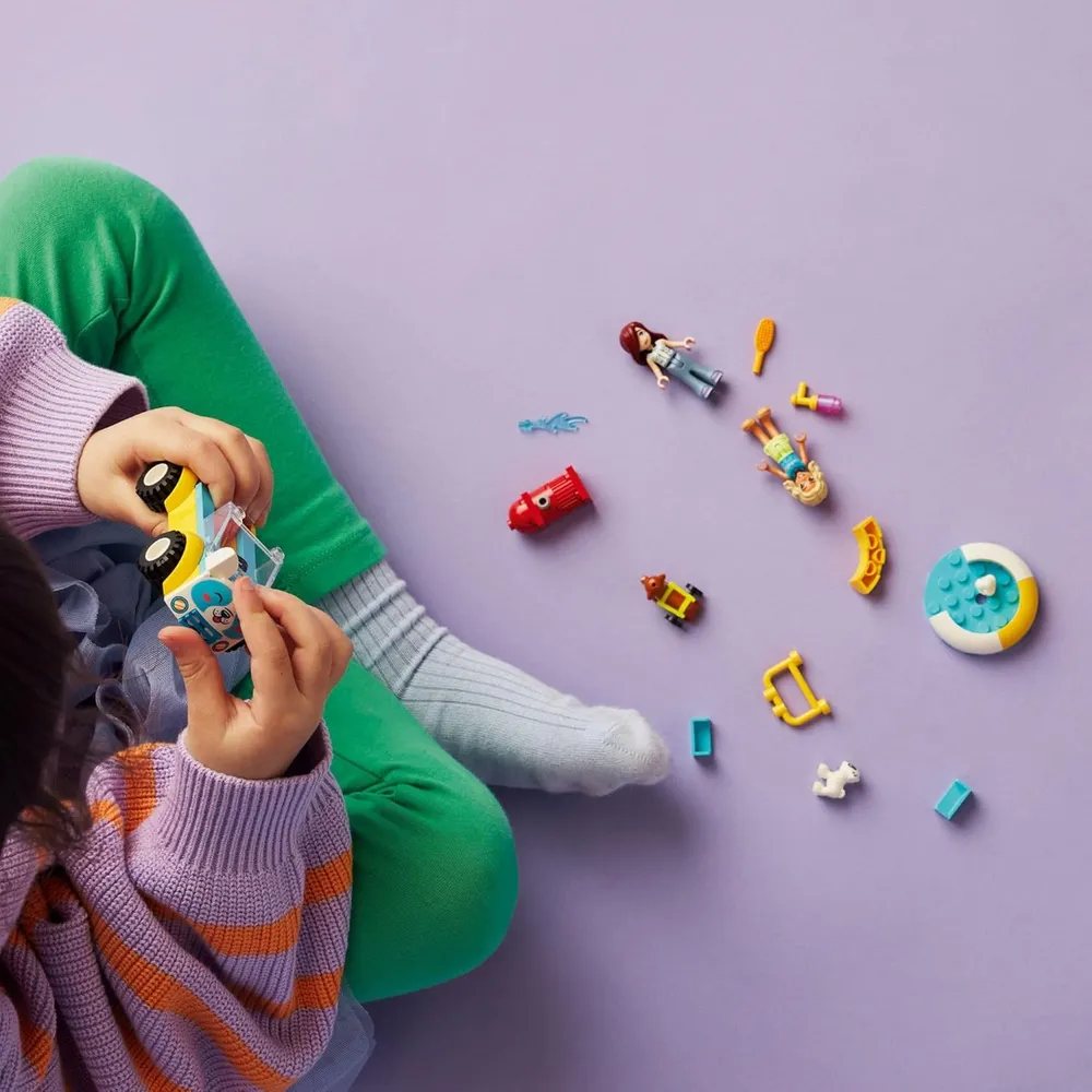 Lego Friends Coche de peluquería canina, incluye mini muñecas y figuras de perros