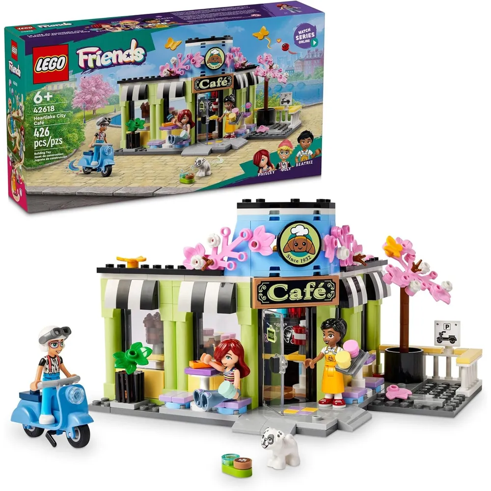 Lego Friends Cafetería de Heartlake City, set de panadería con mini muñecas y perro