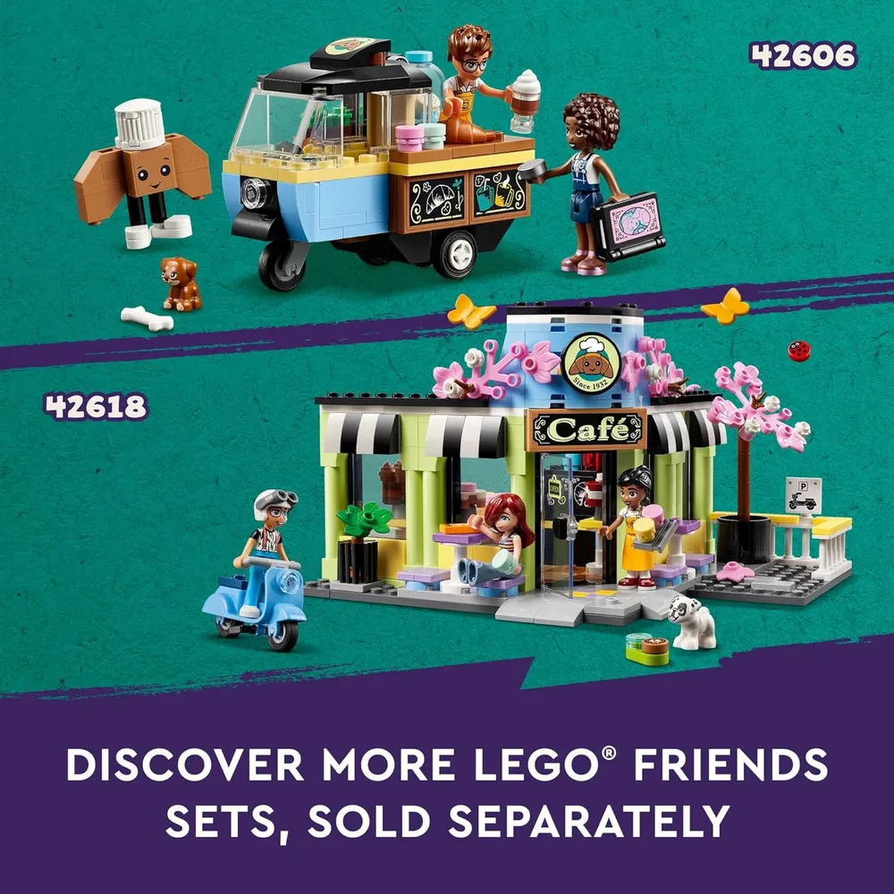 Lego Friends Cafetería de Heartlake City, set de panadería con mini muñecas y perro