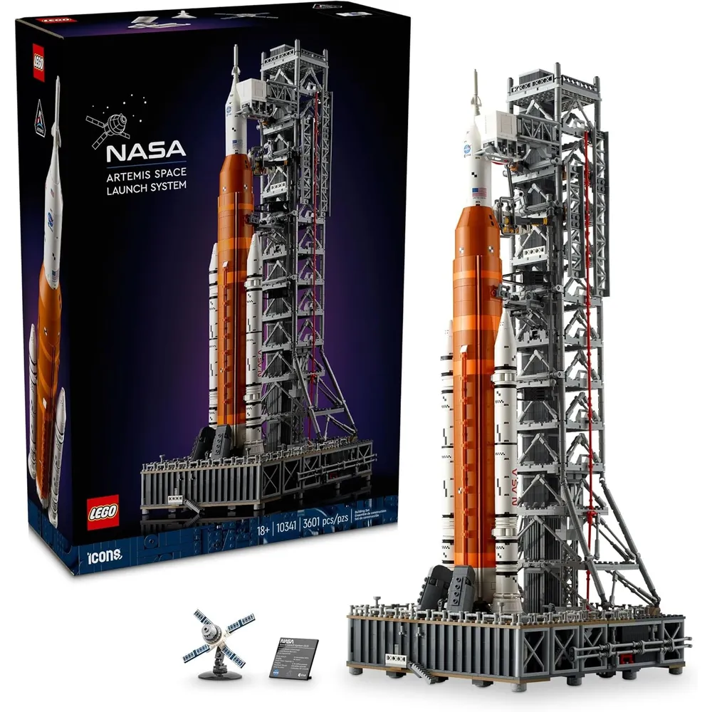 Lego Icons NASA Artemis, sistema de lanzamiento espacial, cohete para armar
