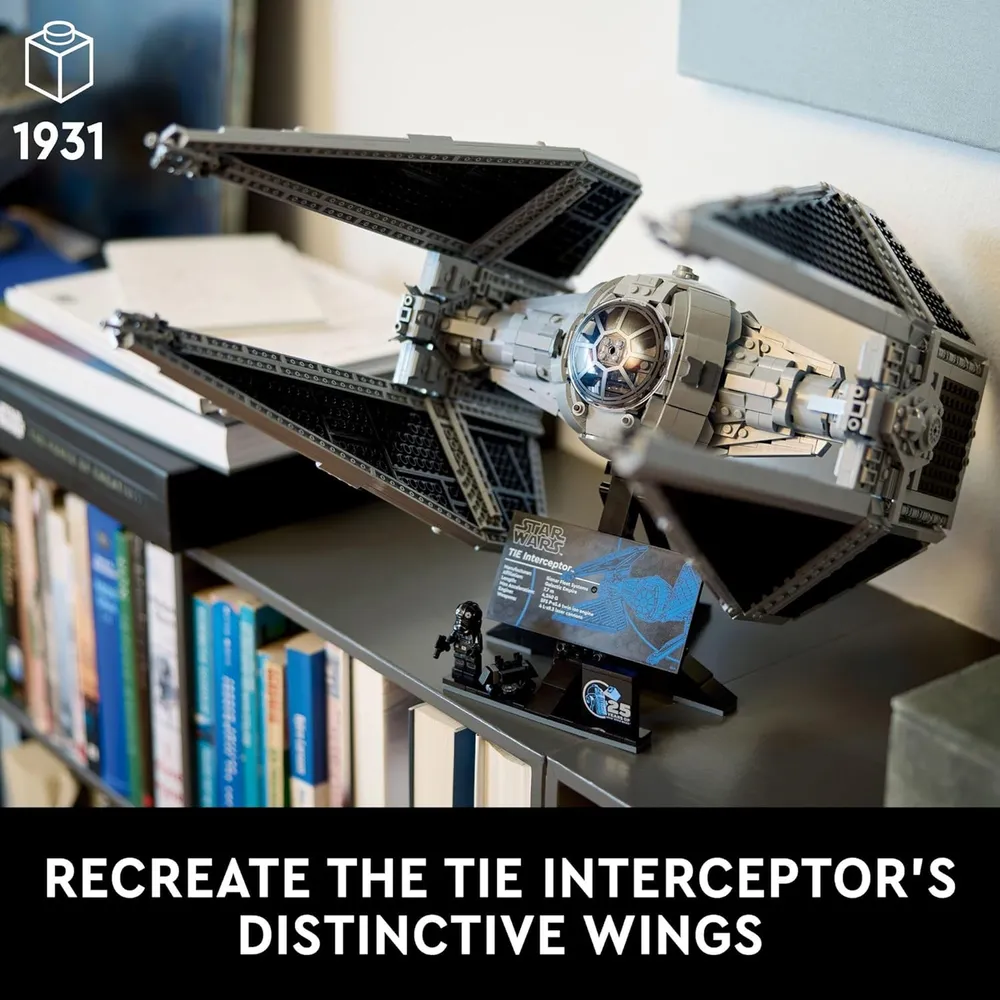 Lego Star Wars UCS Interceptor TIE, set coleccionable para construir y exhibir