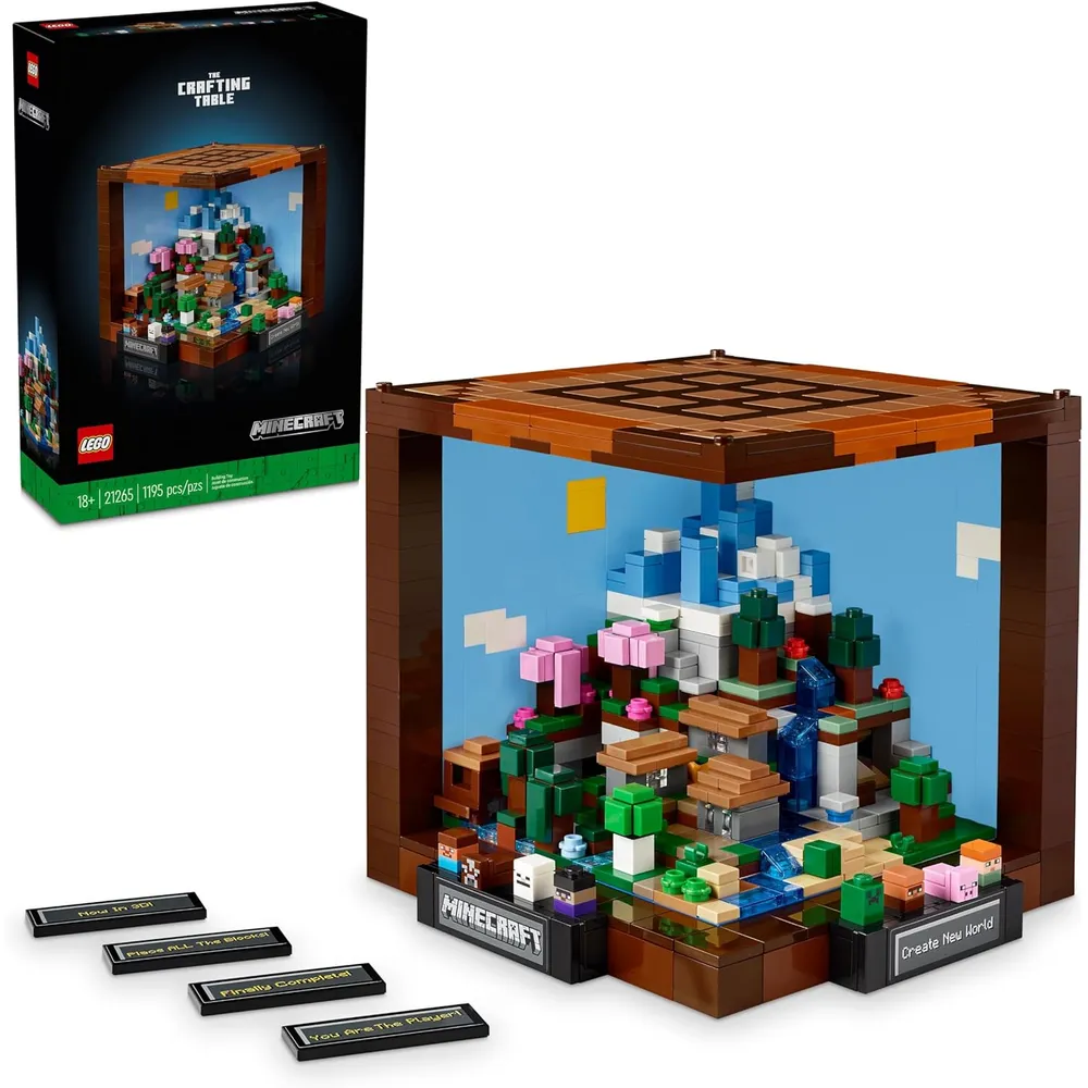 LEGO MINECRAFT LA MESA DE CREACIÓN CON FIGURAS Y BIOMAS
