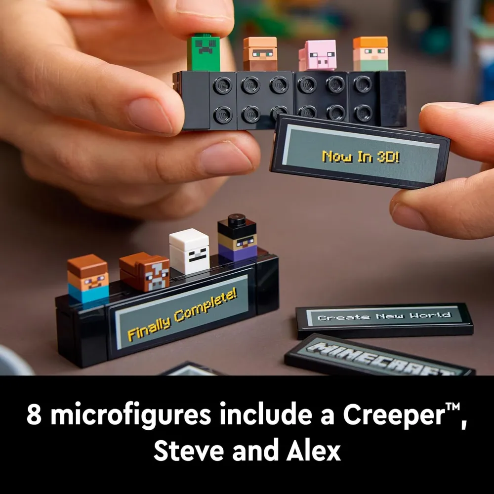 LEGO MINECRAFT LA MESA DE CREACIÓN CON FIGURAS Y BIOMAS