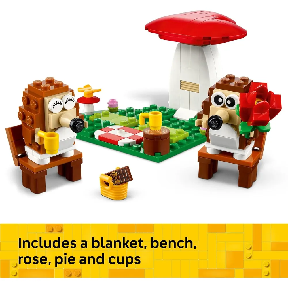 Lego Picnic con erizos, set de construcción con figuras de animales y accesorios
