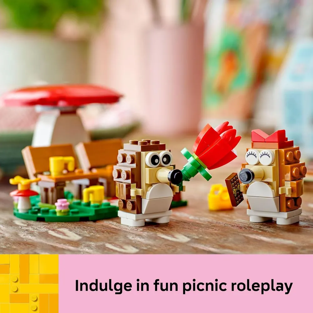 Lego Picnic con erizos, set de construcción con figuras de animales y accesorios