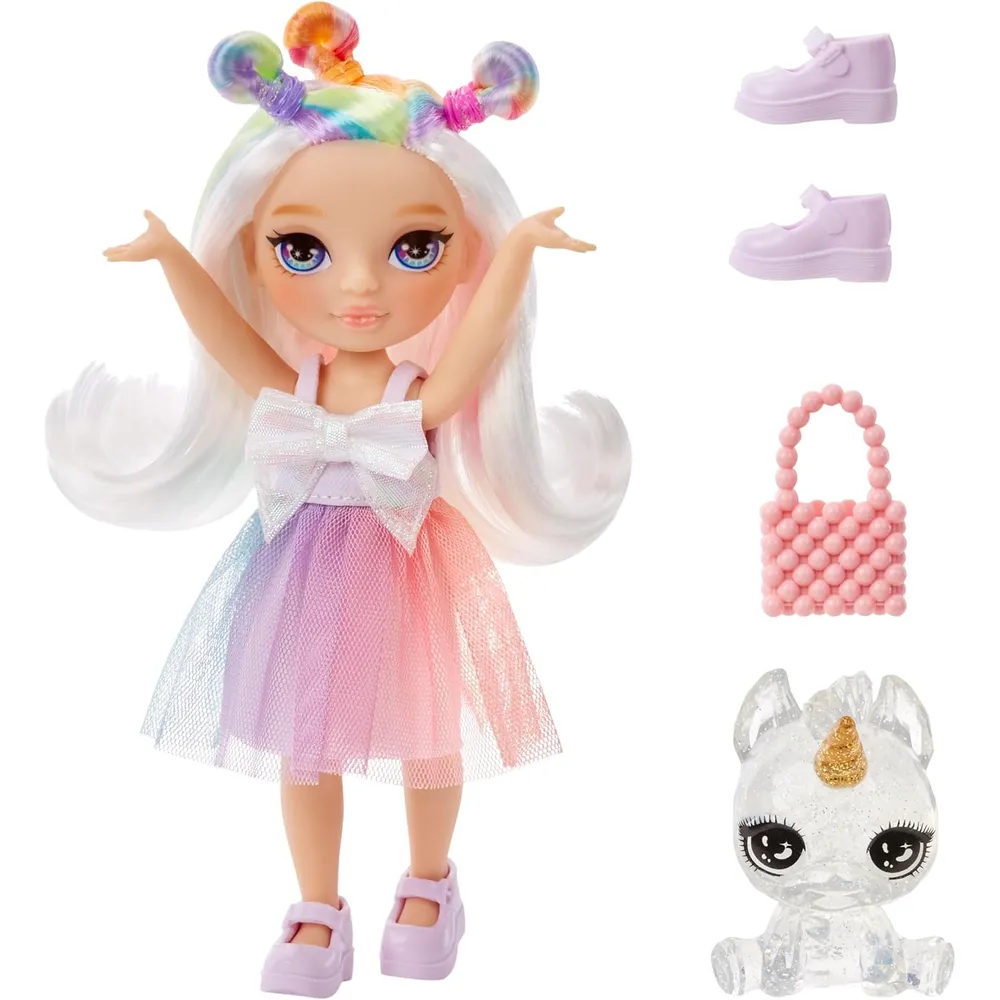 Rainbow High Littles Opal Raine muñeca con unicornio