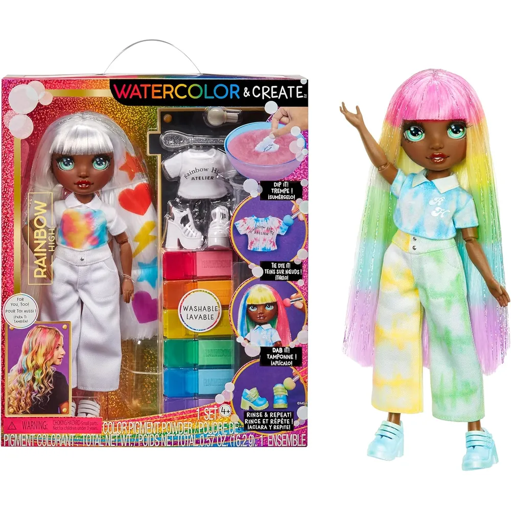 Rainbow High muñeca acuarela