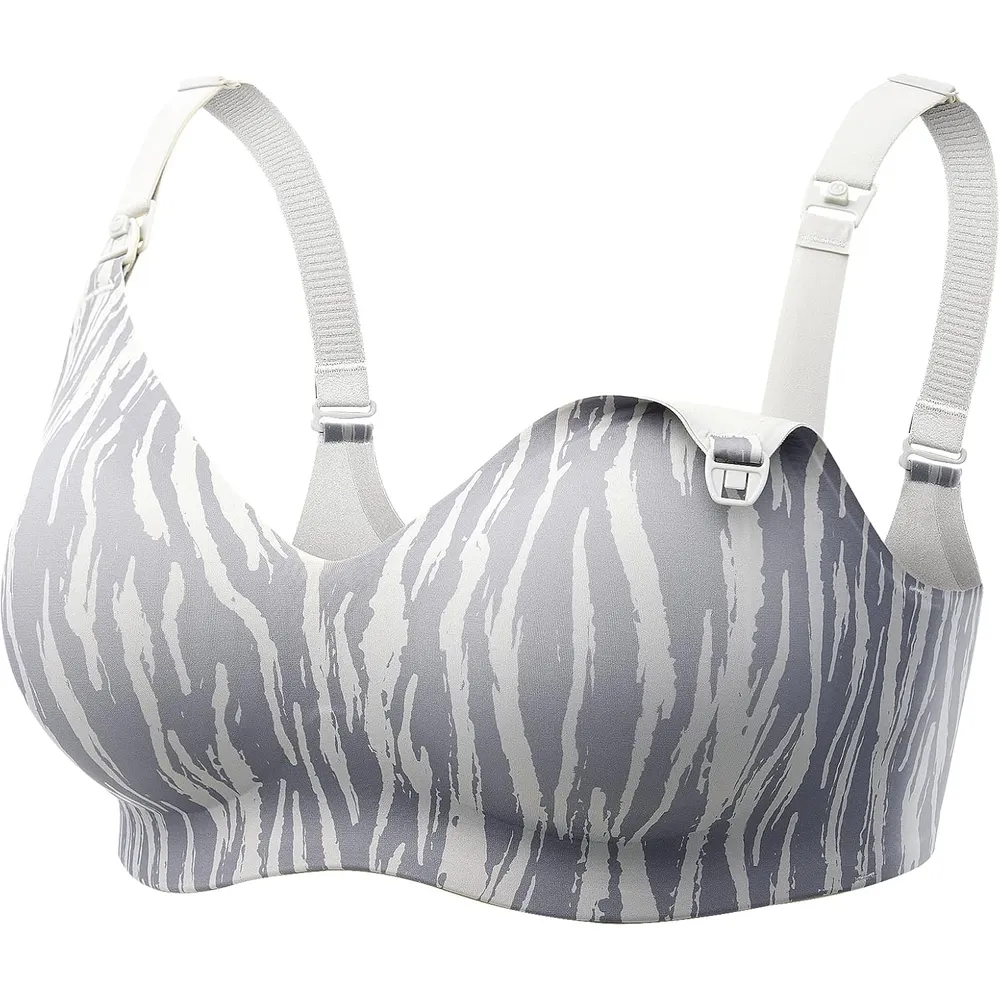 Momcozy brasier de lactancia ligero sin costuras | L - Gris