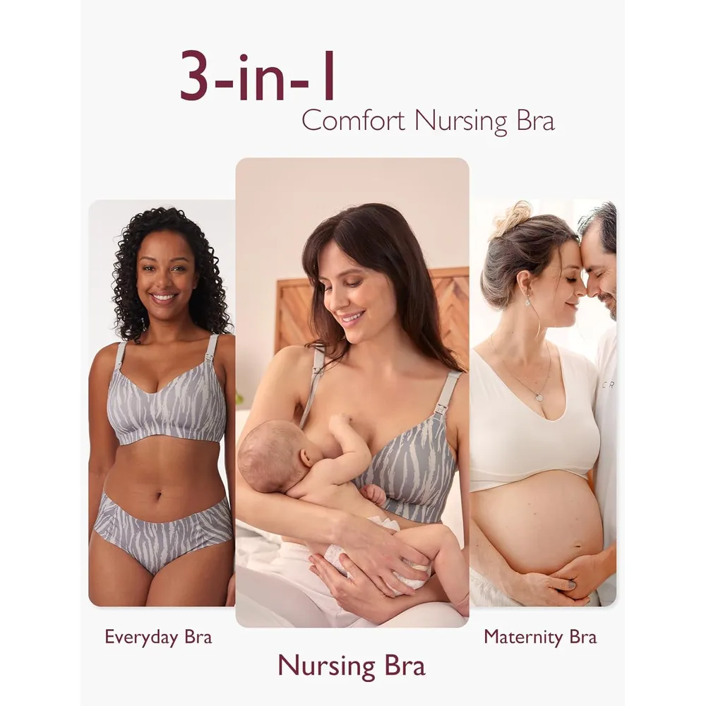 Momcozy brasier de lactancia ligero sin costuras | L - Gris