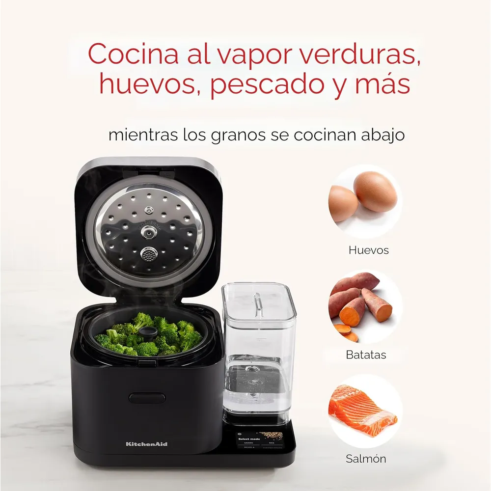 KITCHENAID, OLLA PARA CEREALES Y ARROCERA 8 QT / 7.6 L CON ESCALA AUTOMÁTICA | NEGRO