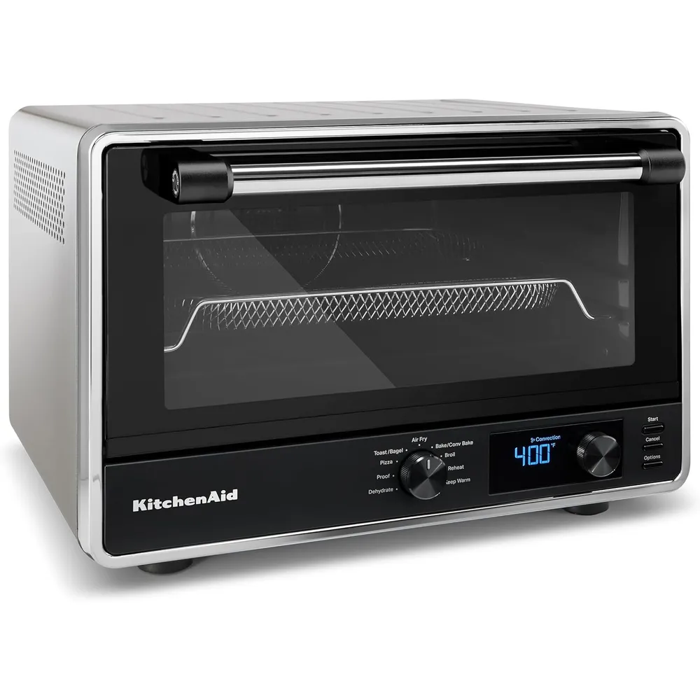 KITCHENAID, HORNO DE ENCIMERA DIGITAL Y PIEDRA PARA PIZZA | GRIS