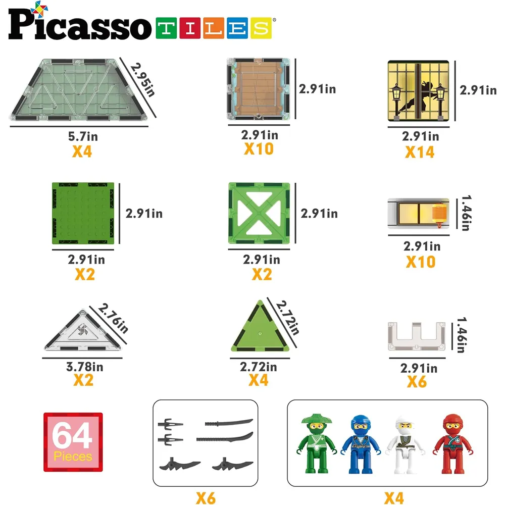 BLOQUES MAGNÉTICOS DOJO NINJA PTQ07 PICASSOTILES