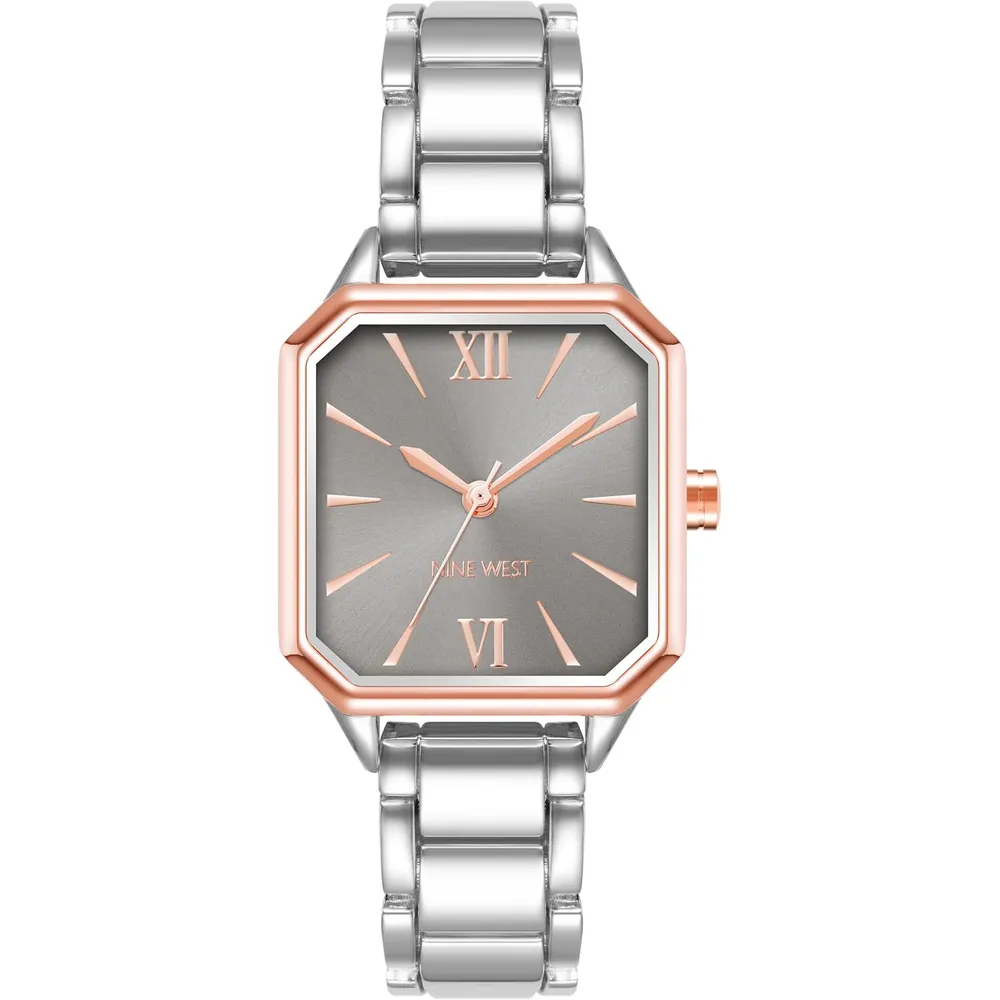 Nine West NW/2903SVSV reloj para dama | 27 mm - Plateado/Oro rosa
