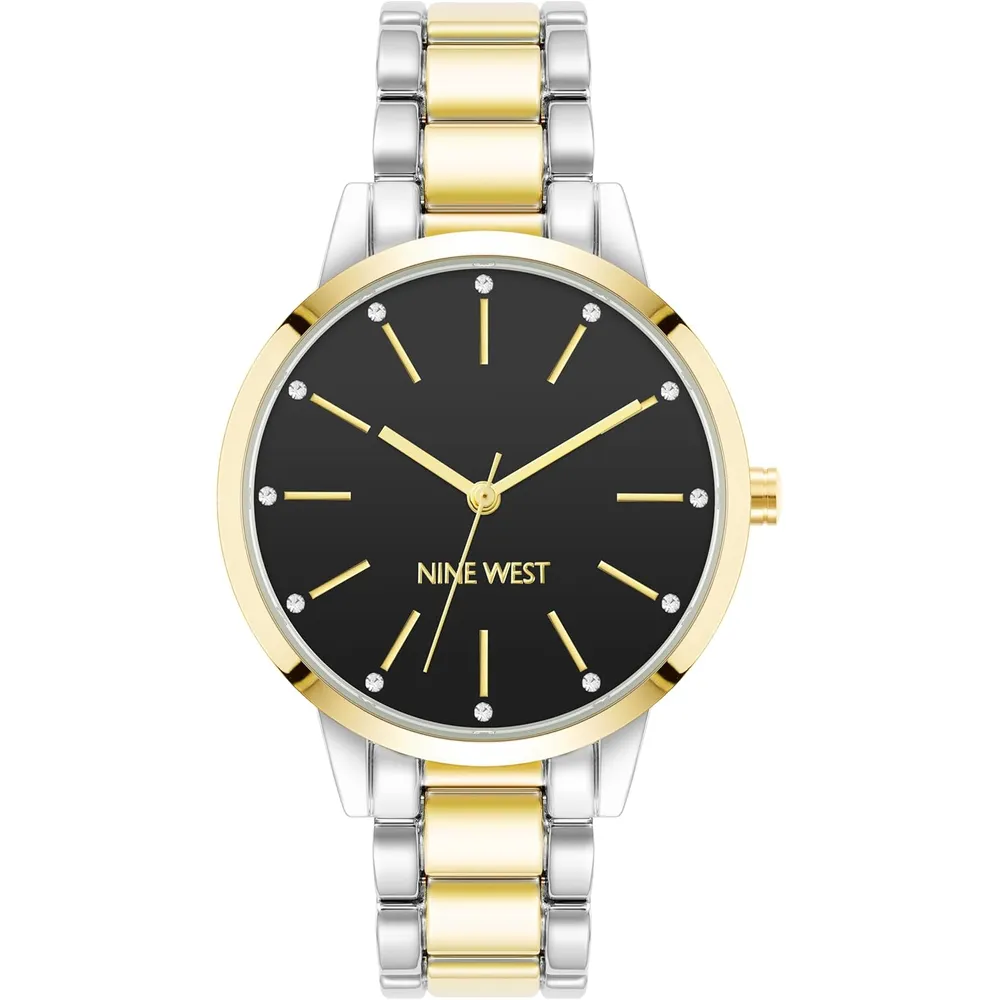 Nine West NW/2098CHGB reloj para dama | 36 mm - Plateado/Dorado/Negro