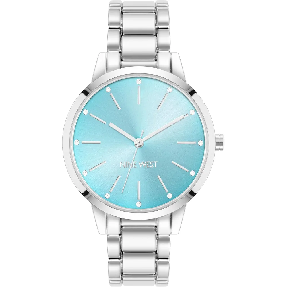 Nine West NW/2098CHGB reloj para dama | 36 mm - Plateado/Verde azulado