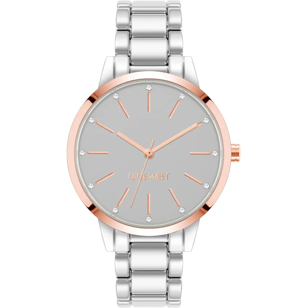 Nine West NW/2098CHGB reloj para dama | 36 mm - Plateado/Oro rosa