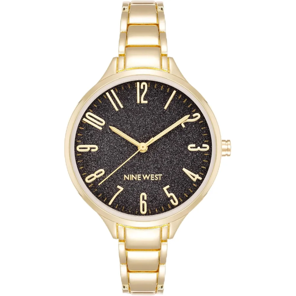 Nine West reloj elegante para damas | 36 mm - Dorado/Negro
