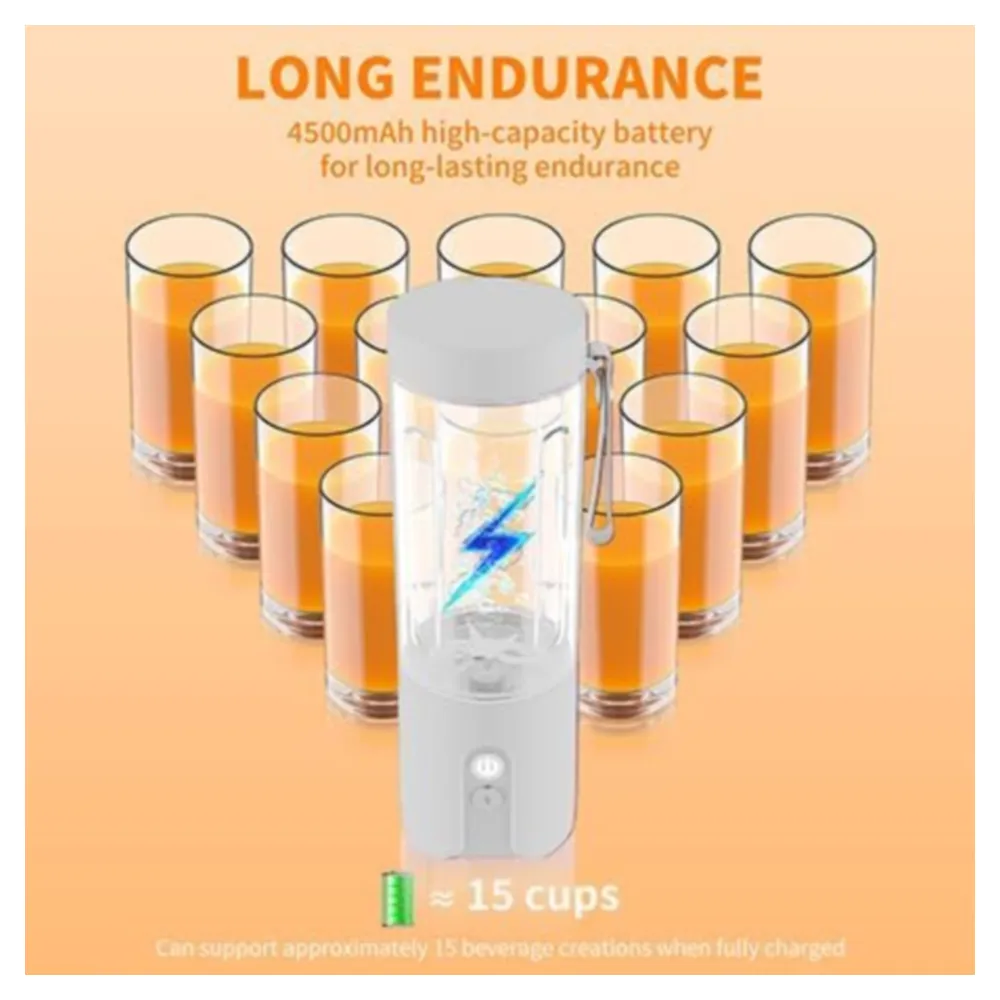 LICUADORA PORTÁTIL CON VASO DE 20OZ USB 4500MAH BLANCO