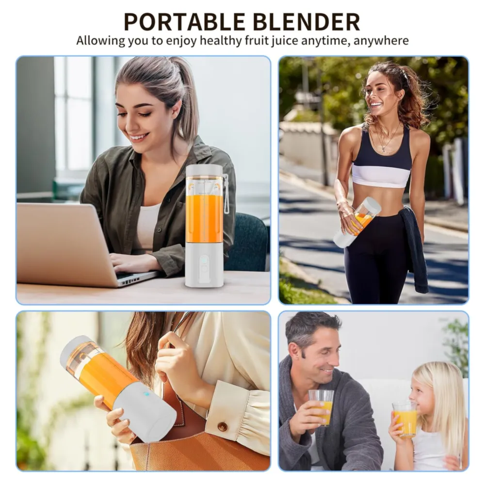 LICUADORA PORTÁTIL CON VASO DE 20OZ USB 4500MAH BLANCO