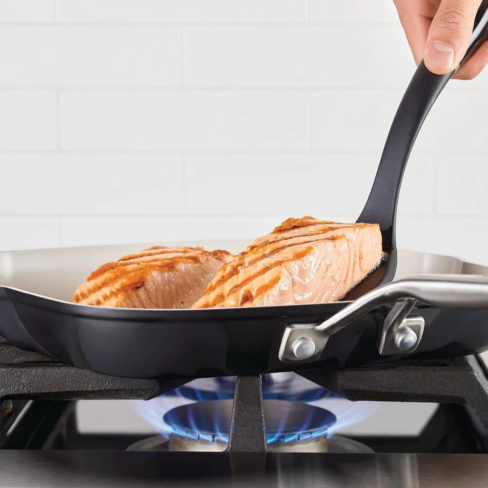 KitchenAid sartén cuadrada cerámica anodizada dura 11.25 in / 29 cm | Negro