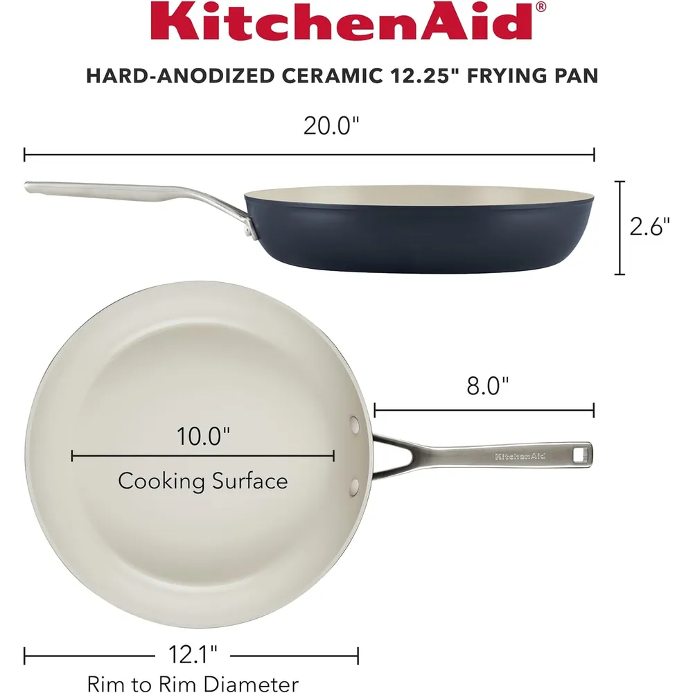 KitchenAid sartén cerámica anodizada dura 12.25 in / 31 cm | Negro mate