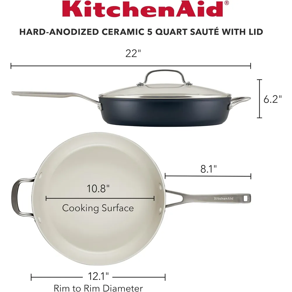 b0csqys145_1_webp.webp KitchenAid sartén cerámica anodizada dura 5 qt / 4.7 l con tapa | Negro mate