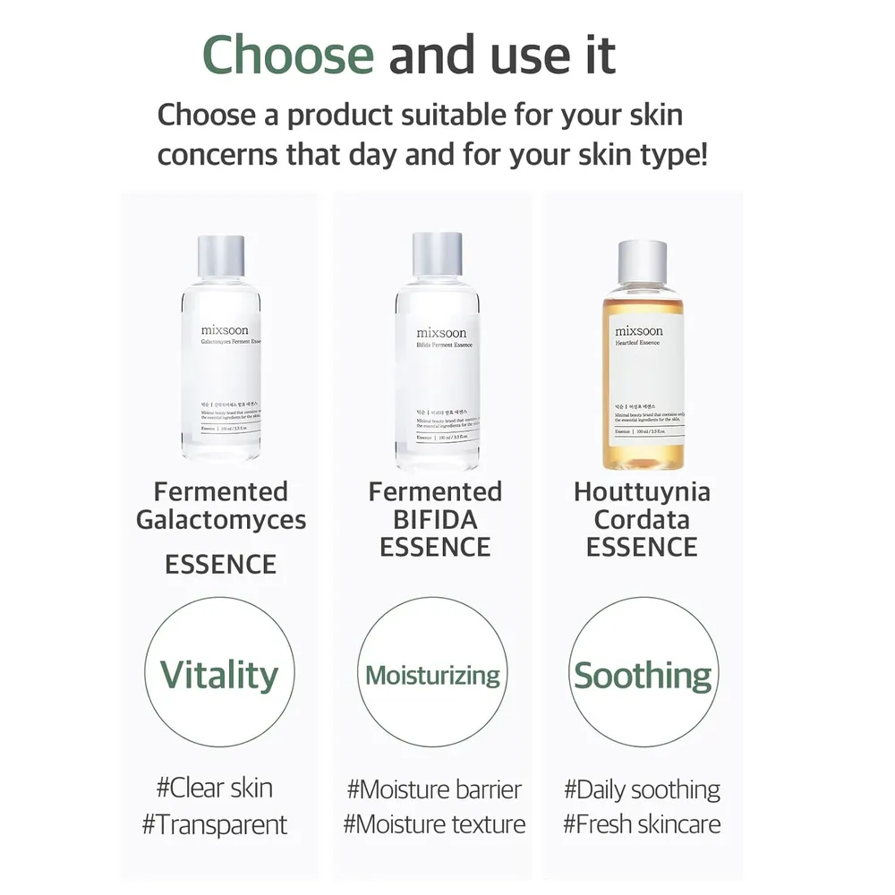 b0cssksjj7_1_webp.webp Mixsoon Set Esencias Layering No.1 (Centella, Galactomyces, Bifida) 3×100 ml – Korea Skin Care