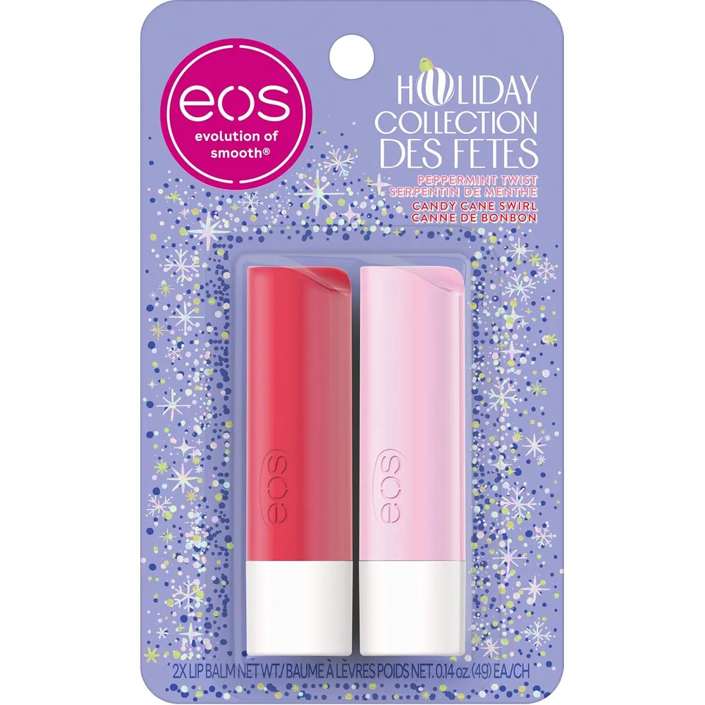 EOS Holiday bálsamo labial pack 2 Candy Cane / Peppermint Twist | 0.14 oz/ 4 ml