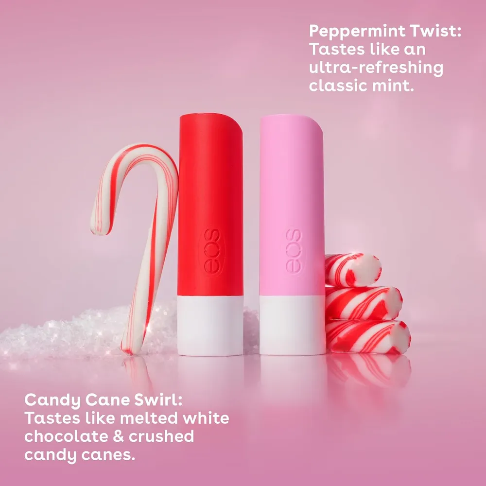 EOS Holiday bálsamo labial pack 2 Candy Cane / Peppermint Twist | 0.14 oz/ 4 ml