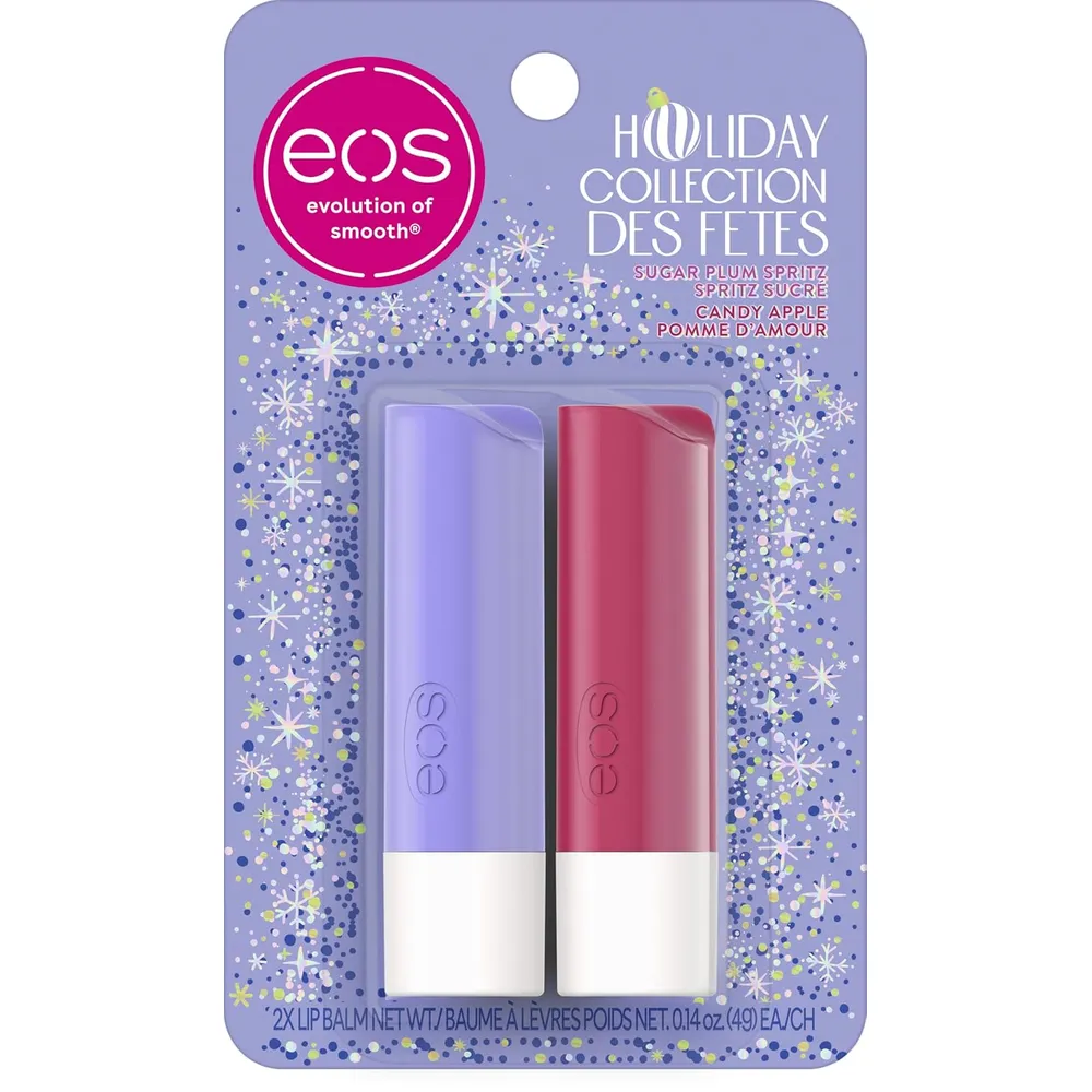 EOS Holiday bálsamos labiales pack 2 Sugar Plum / Candy Apple | 0.14 oz / 4 ml