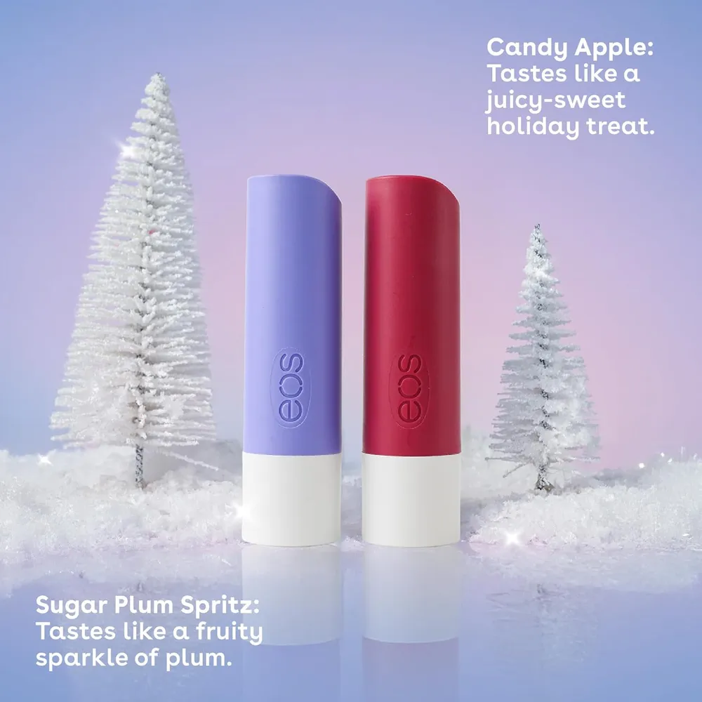 EOS Holiday bálsamos labiales pack 2 Sugar Plum / Candy Apple | 0.14 oz / 4 ml